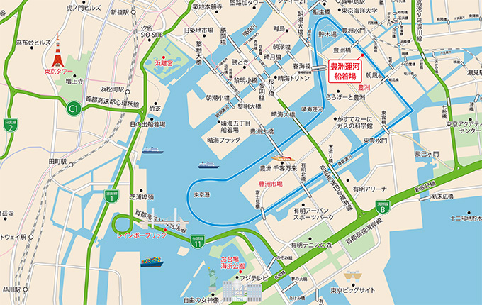 豊洲サンセットクルーズ2025(60分周遊)コース