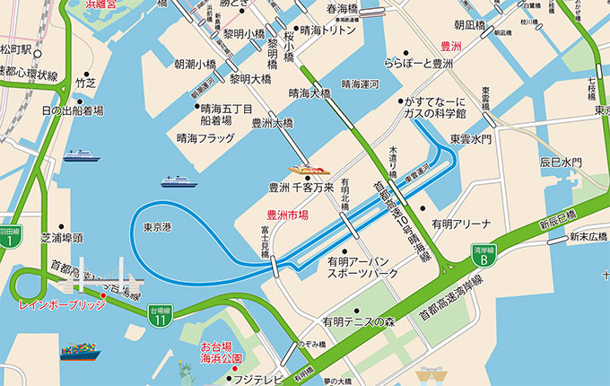 豊洲水彩まつり2025 運河クルーズ(40分周遊)コース